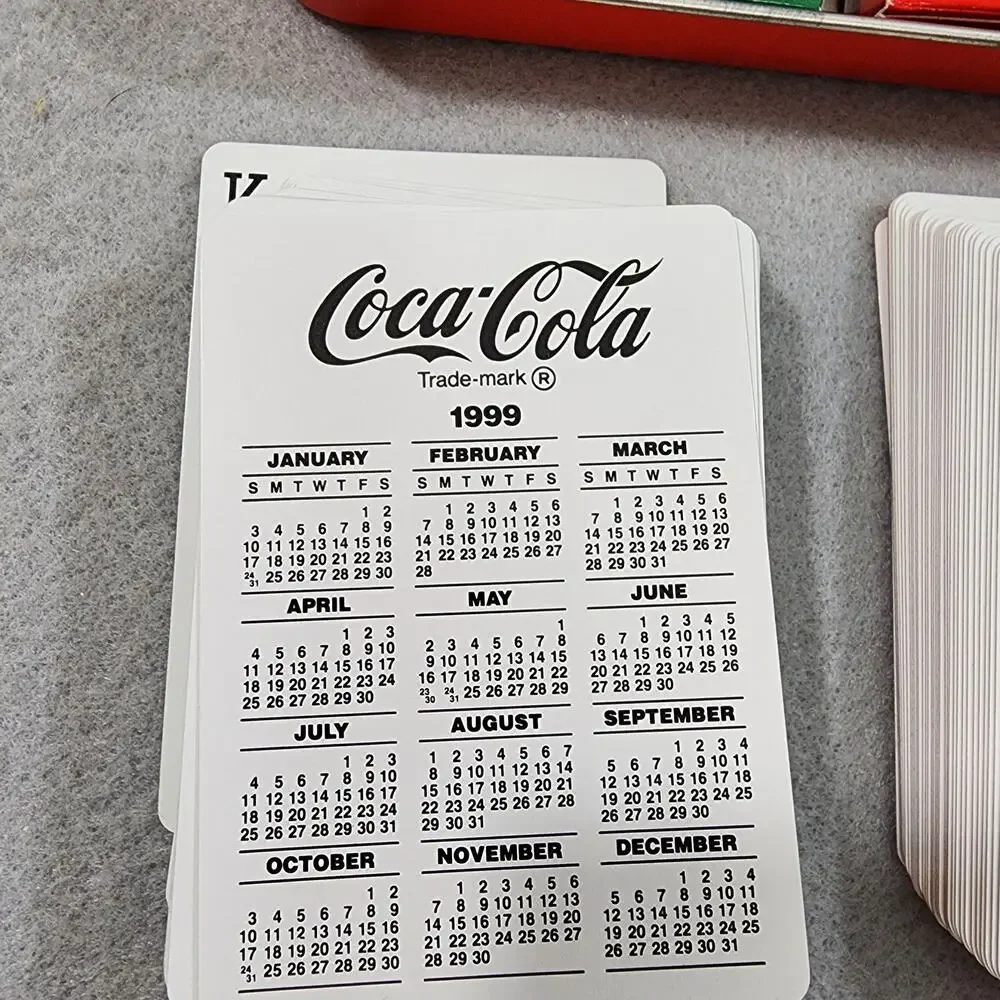 Coca-Cola 2 Deck Playing Cards Tin Box Set For Sparkling Holidays 1999 Vintage